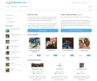 Birdbreeders.com(Bird Breeders Directory of Availability and Parrot Breeders) Screenshot