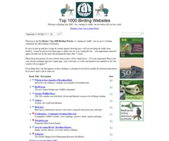 Birdingtop500.com(Fatbirder's Top 1000 Birding Websites) Screenshot