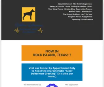 Birklinedobermans.com(Because Good Breeding is So Much More Than Just a Fine Pedigree) Screenshot