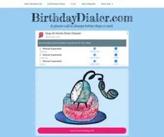 Birthdaydialer.com(A phone call) Screenshot
