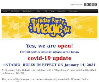 Birthdaypartymagic.ca(Where the FUN begins) Screenshot