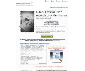 Birthrecordsearch.us(USA Birth Records Search) Screenshot