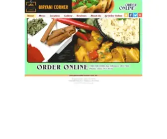 Biryanicornerhillsboro.com(Biryani Corner) Screenshot