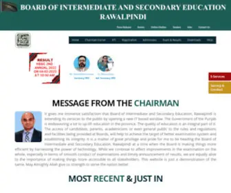 Biserawalpindi.edu.pk(BOARD OF INTERMEDIATE AND SECONDARY EDUCATION RAWALPINDI) Screenshot