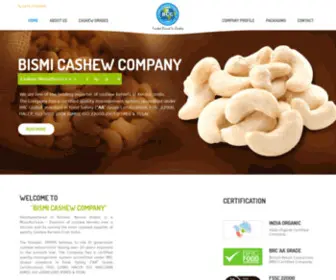 Bismicashewcompany.com(Cashew Manufacturers) Screenshot