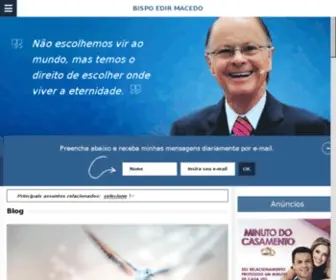 Bispomacedo.com.br(Blog do Bispo Edir Macedo) Screenshot