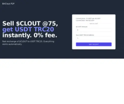 Bitcloutp2P.com($CLOUT) Screenshot