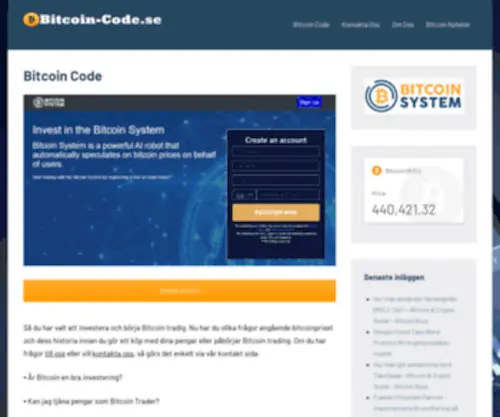 Bitcoin-Code.se(Hosted By) Screenshot