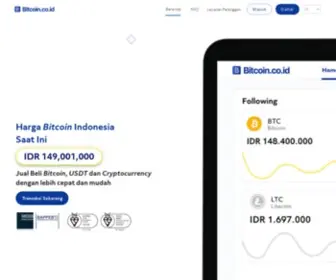 Bitcoin.co.id(Beli Bitcoin & Cryptocurrency di Bitcoin Indonesia) Screenshot