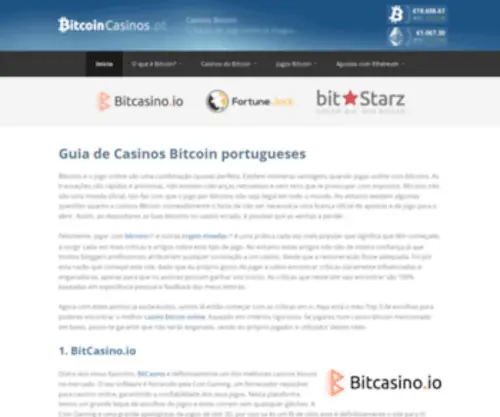 Bitcoincasinos.pt Screenshot