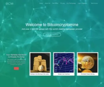 Bitcoincryptomine.com(Largest Cloud Bitcoin Mining Company) Screenshot