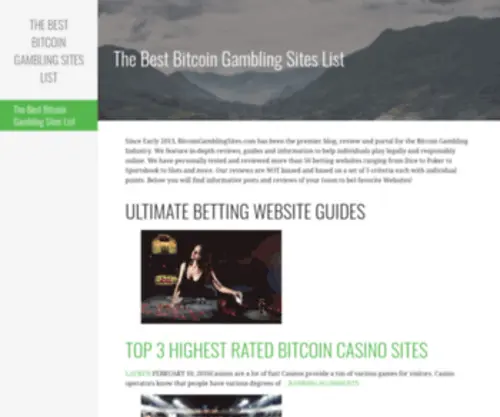 Bitcoingamblingsites.com Screenshot