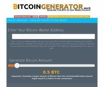 Bitcoingenerator.work(The Bitcoin Generator) Screenshot