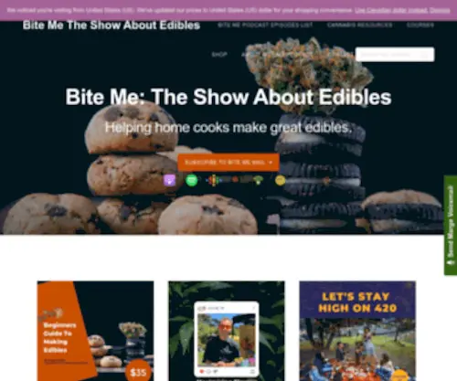 Bitemepodcast.com(Bite me the show about edibles) Screenshot