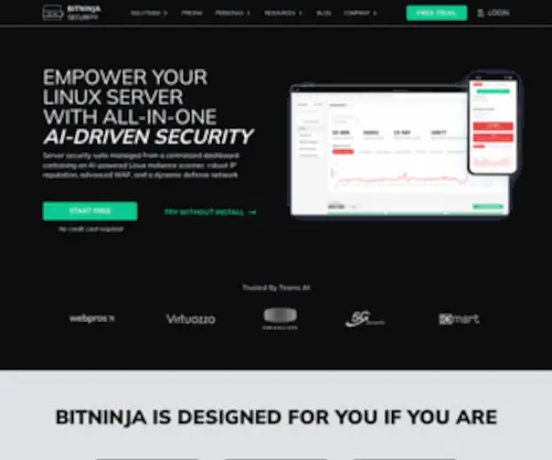 Bitninja.io(Full-stack server protection with machine learning) Screenshot