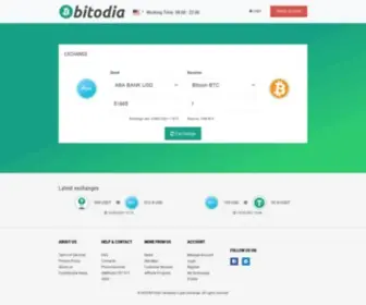 Bitodia.com(Crypto Exchange) Screenshot