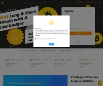 Bitoffer.com(Bitcoin Futures and Options Exchange) Screenshot