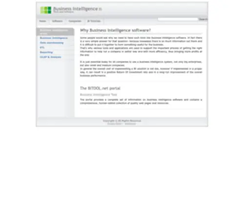 Bitool.net(Business Intelligence Software Tools) Screenshot