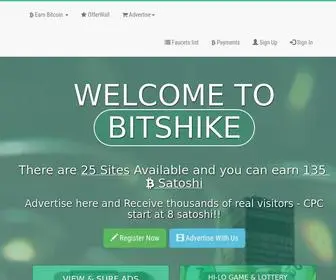 Bitshike.com(Bitcoin advertising) Screenshot