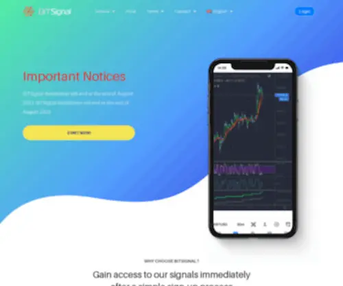 Bitsignal.ai(Bitcoin trade trading signal distribution) Screenshot