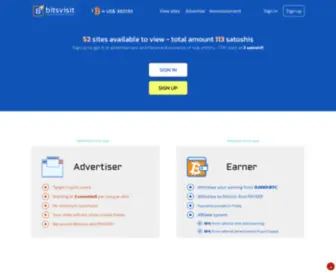 Bitsvisit.com(Bitcoin Paid To Click Advertising) Screenshot