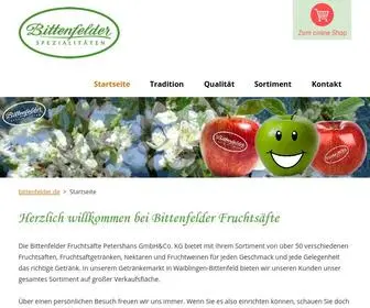 Bittenfelder.de(Bittenfelder Fruchtsäfte Petershans GmbH & Co) Screenshot