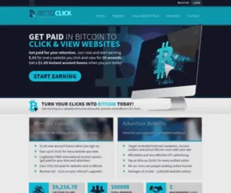Bittoclick.com(Get Paid to Click and View Sites) Screenshot