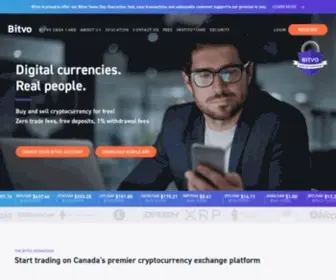 Bitvo.com(Canadian Cryptocurrency Exchange Platform) Screenshot