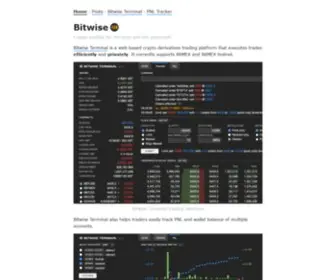 Bitwise.cc(Crypto-trading for the pros and the paranoids) Screenshot