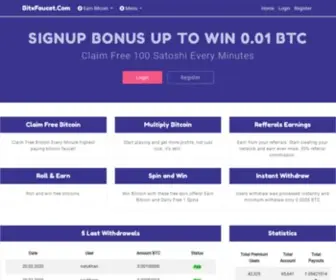 BitXfaucet.com(Claim Free Bitcoin & Free Spin 1BTC Dice Game or Roll & earn free bitcoins instantly) Screenshot