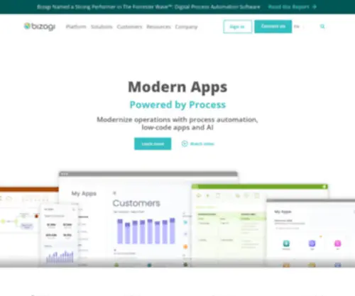 Bizagi.com(Low-Code Platform for Process Automation and Enterprise Apps) Screenshot