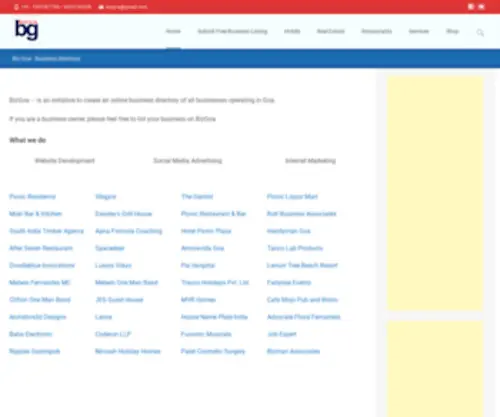 Bizgoa.com(Goa Business Directory) Screenshot