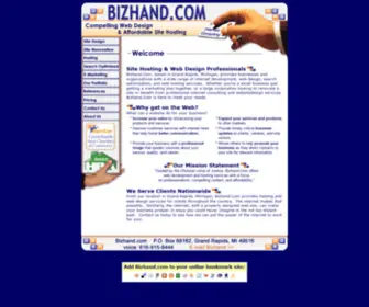 Bizhand.com(Grand Rapids Web Design and Web Hosting in Michigan) Screenshot