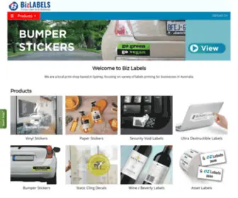 Bizlabels.com.au(Custom Made Stickers & Labels Printing Online in Australia) Screenshot