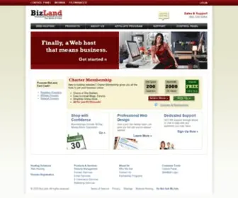 Bizland.net(Small business web hosting offering additional business services such as) Screenshot