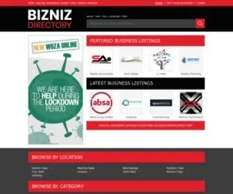 Biznizdirectory.co.za(Free online business directory) Screenshot