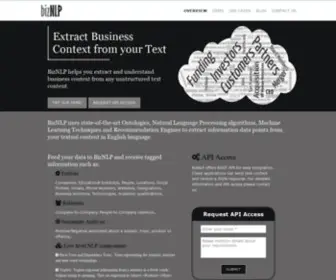 Biznlp.com(Natural language processing software to extract business entities) Screenshot