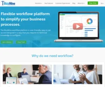 Bizzmine.com(Flexible workflow platform to simplify your business processes. BizzMine) Screenshot