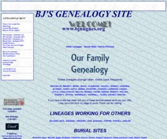 Bjhughes.org(BJs Genealogy Site) Screenshot