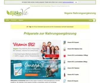 Bjoekovit.de(Onlineshop für vegane Nahrungsergänzung) Screenshot