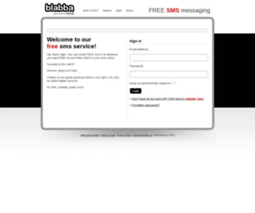 Blabba.co.za(WebMobile SMS) Screenshot