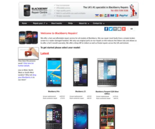 Blackberryrepairs.com(Blackberry Repairs) Screenshot
