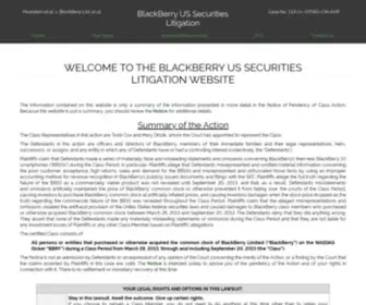 Blackberryussecuritieslitigation.com(BlackBerry US Securities Litigation) Screenshot