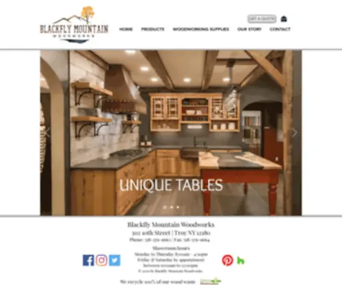 Blackflymountain.com(Wood Countertops and Tables) Screenshot