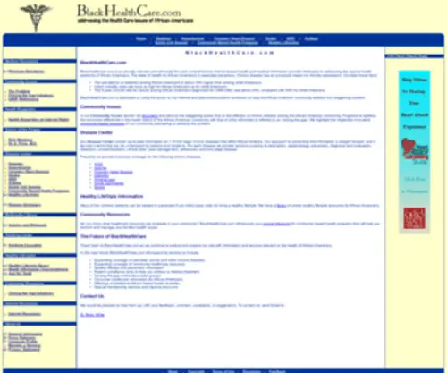 Blackhealthcare.org(African American Health Care and Medical Information) Screenshot