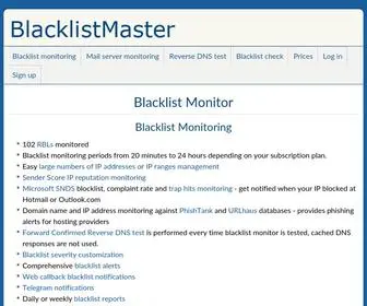 Blacklistmaster.com(Blacklist Monitor) Screenshot