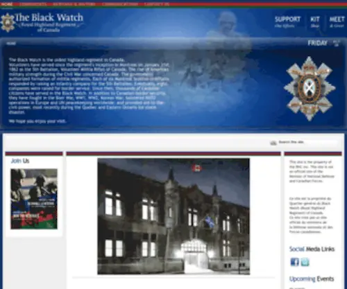 Blackwatchcanada.com(The Black Watch (Royal Highland Regiment) of Canada) Screenshot