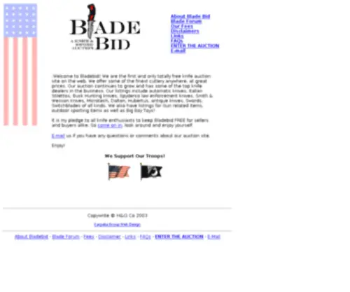 Bladebid.com(Bladebid is your premier Knife & Blade auction) Screenshot