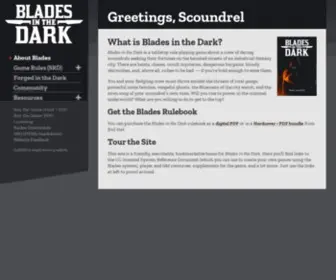 Bladesinthedark.com(Greetings, Scoundrel) Screenshot