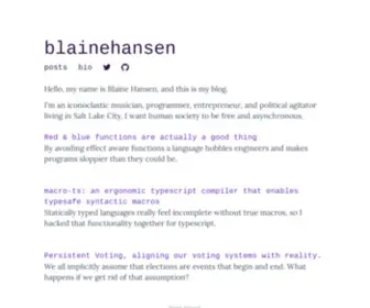 Blainehansen.me(Blaine Hansen) Screenshot